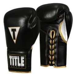TITLE Boxeo Mexican Leather Lace Training Gloves Quatro 18 TITLE Boxeo Mexican Leather Lace Training Gloves Quatro -boxing supplies store BATGL4 BK WH 2