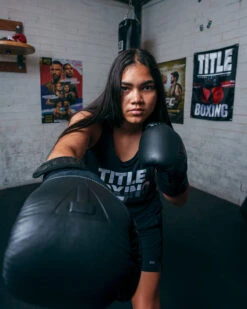 TITLE Black Blitz Fit Boxing Gloves -boxing supplies store BKBFGBK 3