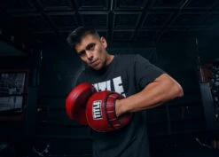 TITLE Boxing Blood Red Leather Punch Mitts -boxing supplies store BRMMPMRD 4