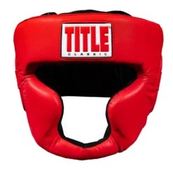 TITLE Classic Full Coverage Training Headgear 2.0 -boxing supplies store CPHGF2 RD BK 2