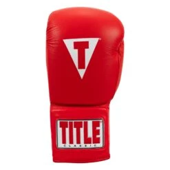 TITLE Classic Leather Lace Training Gloves 2.0 -boxing supplies store CTSGL2 RD 03