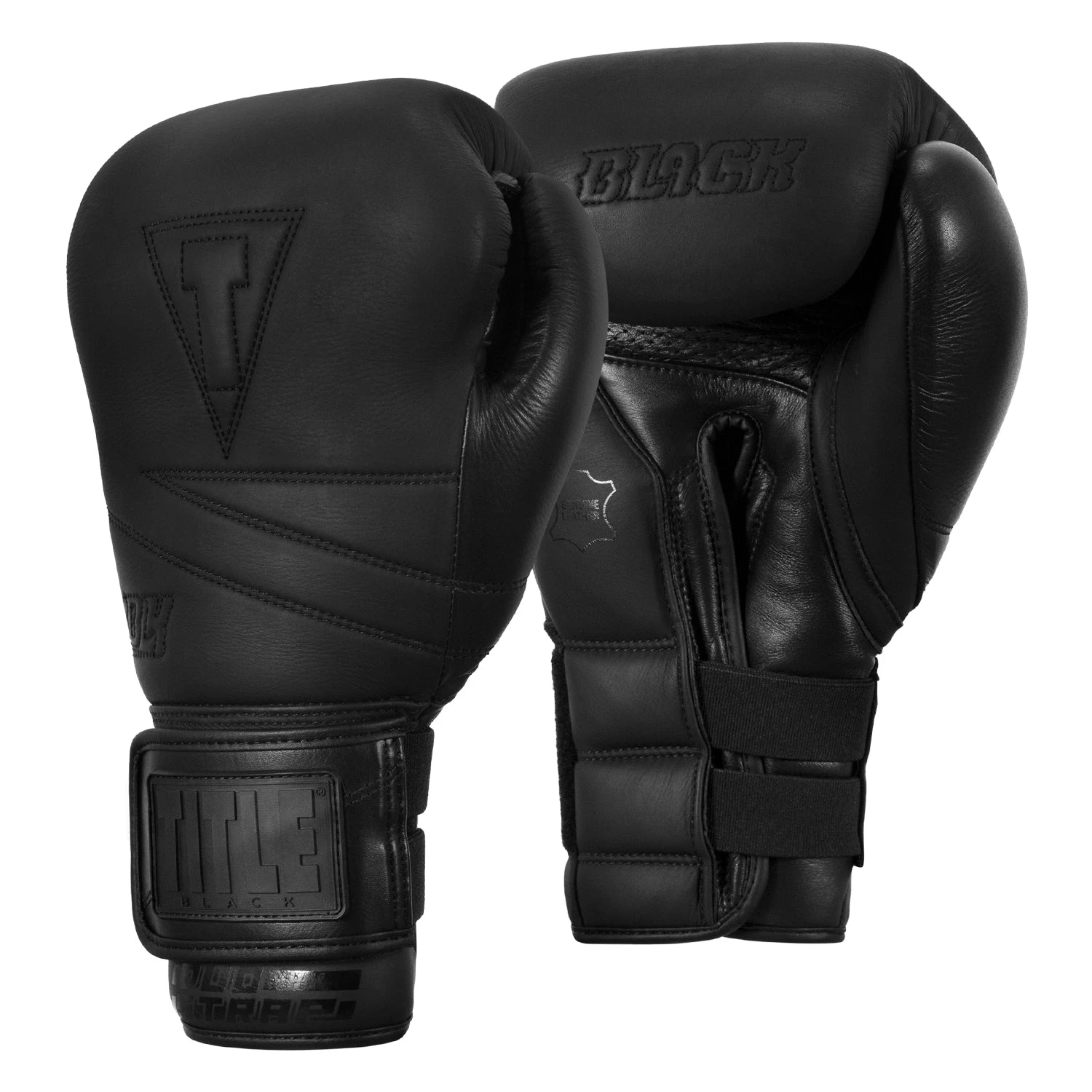 TITLE Black Bolstered Leather Bag Gloves 5 TITLE Black Bolstered Leather Bag Gloves - Image 3
