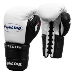 Fighting Tri-Tech Tenacious Lace Training Gloves -boxing supplies store FS3TTGL WH BK 002