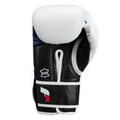 Fighting Ferocity Leather Training Gloves -boxing supplies store FTGTG WH BK BL 4