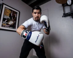 Fighting Ferocity Leather Training Gloves -boxing supplies store FTGTGWHBK 1