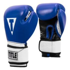 TITLE Boxing Premium Leather Performance Training Gloves -boxing supplies store LPTG BL WH BK 002