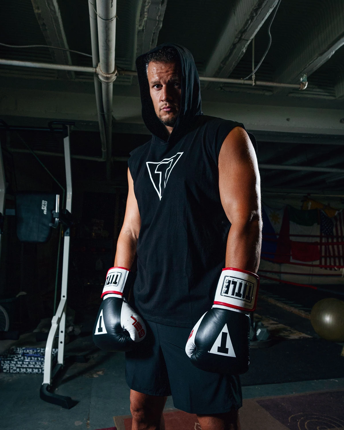 TITLE Boxing Outline Sleeveless Hoodie 4 TITLE Boxing Outline Sleeveless Hoodie - Image 2