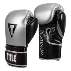 TITLE Platinum Prolific Training Gloves -boxing supplies store PLTG BK SV 2