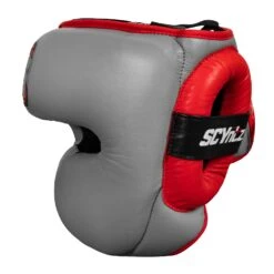 SCYntz Leather Headgear -boxing supplies store SCYHG GR BK 3