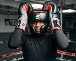 SCYntz Leather Headgear -boxing supplies store SCYHGBK 2