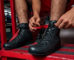 TITLE Boxing Old School Leather Boxing Shoes -boxing supplies store TBS43BK 2