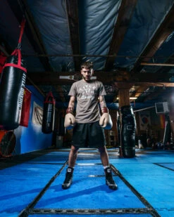 TITLE Boxing Distressed Label Tee 10 TITLE Boxing Distressed Label Tee -boxing supplies store TBTS215GR 1