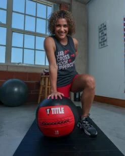 TITLE Boxing Jab Cross Women's Muscle Tee -boxing supplies store TBWTS212GR 1