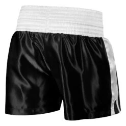 TITLE Boxing Professional Women’s Satin Striped Boxing Trunks -boxing supplies store TPBTW2 BK WH 3