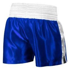 TITLE Boxing Professional Women’s Satin Striped Boxing Trunks -boxing supplies store TPBTW2 BL WH 3