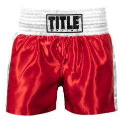 TITLE Boxing Professional Women’s Satin Striped Boxing Trunks -boxing supplies store TPBTW2 RD WH 2