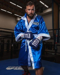 TITLE Boxing Pro Full Length Robe 3.0 34 TITLE Boxing Pro Full Length Robe 3.0 -boxing supplies store TSRFL3BLWH 1