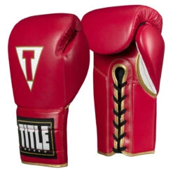 TITLE Boxeo Mexican Leather Lace Training Gloves Quatro 25 TITLE Boxeo Mexican Leather Lace Training Gloves Quatro -boxing supplies store batgl4 rd wh 1 1