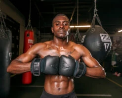 TITLE Black Old School Leather Pro Bag Gloves 15 TITLE Black Old School Leather Pro Bag Gloves -boxing supplies store bktbg bk 3