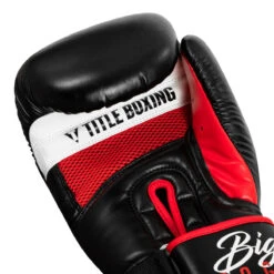 TITLE Boxing Leather Big League Bag Gloves -boxing supplies store blbg2 bk rd 05