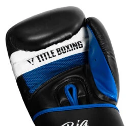 TITLE Boxing Leather Big League Training Gloves -boxing supplies store bltg2 bk bl 05