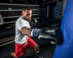 TITLE Boxing Leather Big League Training Gloves -boxing supplies store bltg2 bk bl wh 4 1