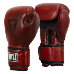 TITLE Boxing Blood Red Leather Bag Gloves 11 TITLE Boxing Blood Red Leather Bag Gloves -boxing supplies store brbg rd 002 1 4