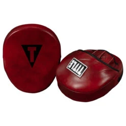 TITLE Boxing Blood Red Leather Punch Mitts -boxing supplies store brmmpm rd 3