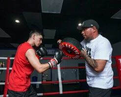 TITLE Boxing Combination Punch Shield -boxing supplies store cbps rd bk 1