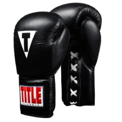 TITLE Classic Leather Lace Training Gloves 2.0 -boxing supplies store ctsgl2 bk 1 1