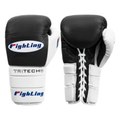 Fighting Tri-Tech Tenacious Lace Training Gloves -boxing supplies store fs3ttgl bk wh 001