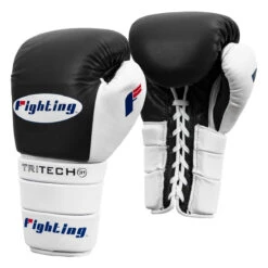 Fighting Tri-Tech Tenacious Lace Training Gloves -boxing supplies store fs3ttgl bk wh 002
