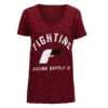 Fighting Women's Distressed V-Neck Tee -boxing supplies store fswts14 rd 01
