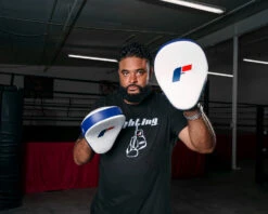 Fighting Force Leather Punch Mitts 17 Fighting Force Leather Punch Mitts -boxing supplies store ftgpm wh bl bk 3