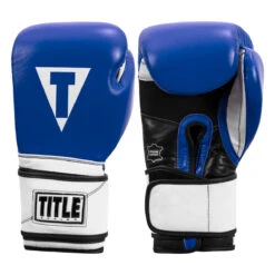 TITLE Boxing Premium Leather Performance Training Gloves -boxing supplies store lptg bl wh bk 001