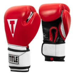 TITLE Boxing Premium Leather Performance Training Gloves -boxing supplies store lptg rd wh bk 002