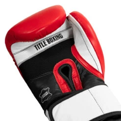 TITLE Boxing Premium Leather Performance Training Gloves -boxing supplies store lptg rd wh bk 005