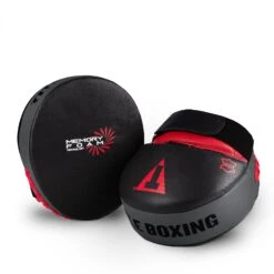 TITLE Boxing Memory Foam Tech Punch Mitts -boxing supplies store mfmpm bk rd 3 1