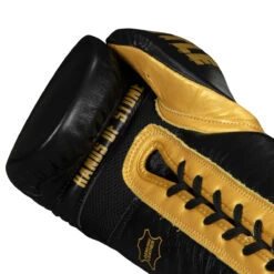 TITLE Boxing Roberto Duran Leather Sparring Gloves -boxing supplies store rdsg bk gd 05