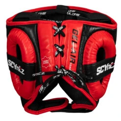 SCYntz Leather Headgear -boxing supplies store scyhg bk rd 4 1