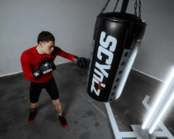 SCYntz Leather Sparring Gloves -boxing supplies store scysg bk gr 3 1