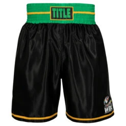 WBC By TITLE Boxing Professional Boxing Trunks 18 WBC By TITLE Boxing Professional Boxing Trunks -boxing supplies store wbcbt bk gn 2