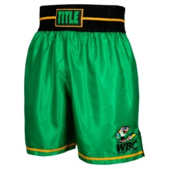 WBC By TITLE Boxing Professional Boxing Trunks 22 WBC By TITLE Boxing Professional Boxing Trunks -boxing supplies store wbcbt gn bk 1 1