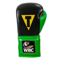 WBC By TITLE Boxing Sparring Gloves 21 WBC By TITLE Boxing Sparring Gloves -boxing supplies store wbcsg bk gn 03