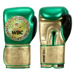 WBC By TITLE Boxing Green Belt Training Gloves 1.0 23 WBC By TITLE Boxing Green Belt Training Gloves 1.0 -boxing supplies store wgbtg gn gd bk 1 1